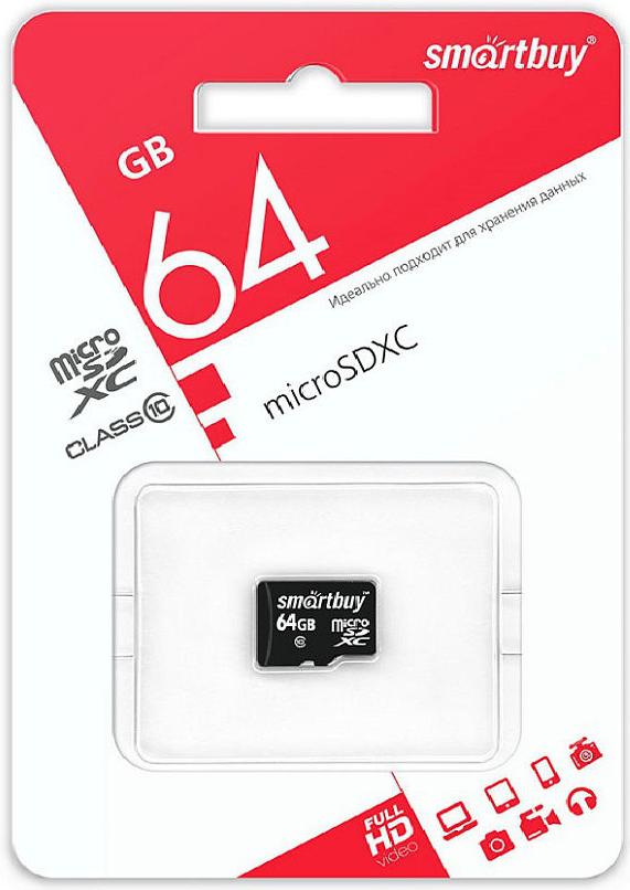 

Карта памяти SmartBuy microSDXC 64Gb Class10, microSDXC 64Gb Class10