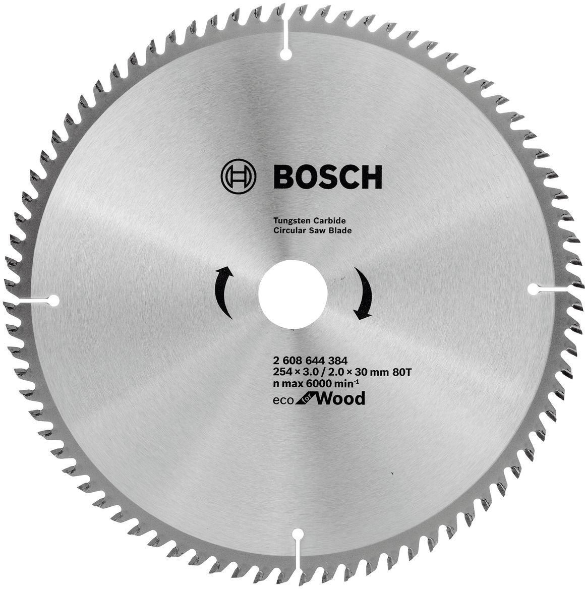 

Диск пильный Bosch 2.608.644.384, Диск пильный Bosch ECO 254x30 80зуб. for Wood 2.608.644.384