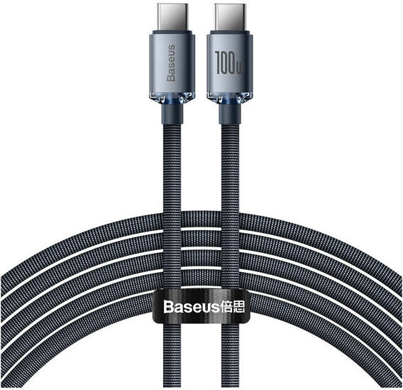 

Кабель для компьютера Baseus CAJY000601 Black, Baseus Crystal Shine Series Fast Charging Data Cable Type-C to Type-C 100W 1.2m Black (CAJY000601)