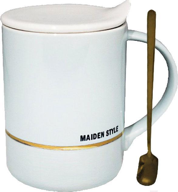 

Кружка с ложкой monAmi MUG-238 белый, Кружка с ложкой MonAmi MUG-238 с крышкой 380мл белый