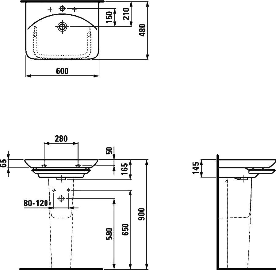 

Умывальник Laufen Palace 60x48 [8107020001041], Palace 60x48