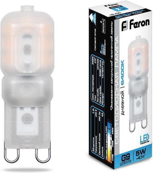 

Лампочка Feron G9 5W 6400K LB-430 [25638], G9 5W 6400K LB-430