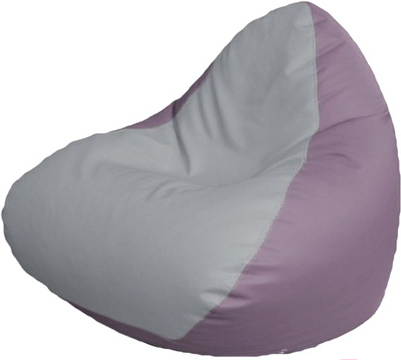 

Кресло-мешок Flagman Relax P2.3-59 белый/сиреневый, Бескаркасное кресло Flagman Relax P2.3-59 белый/сиреневый