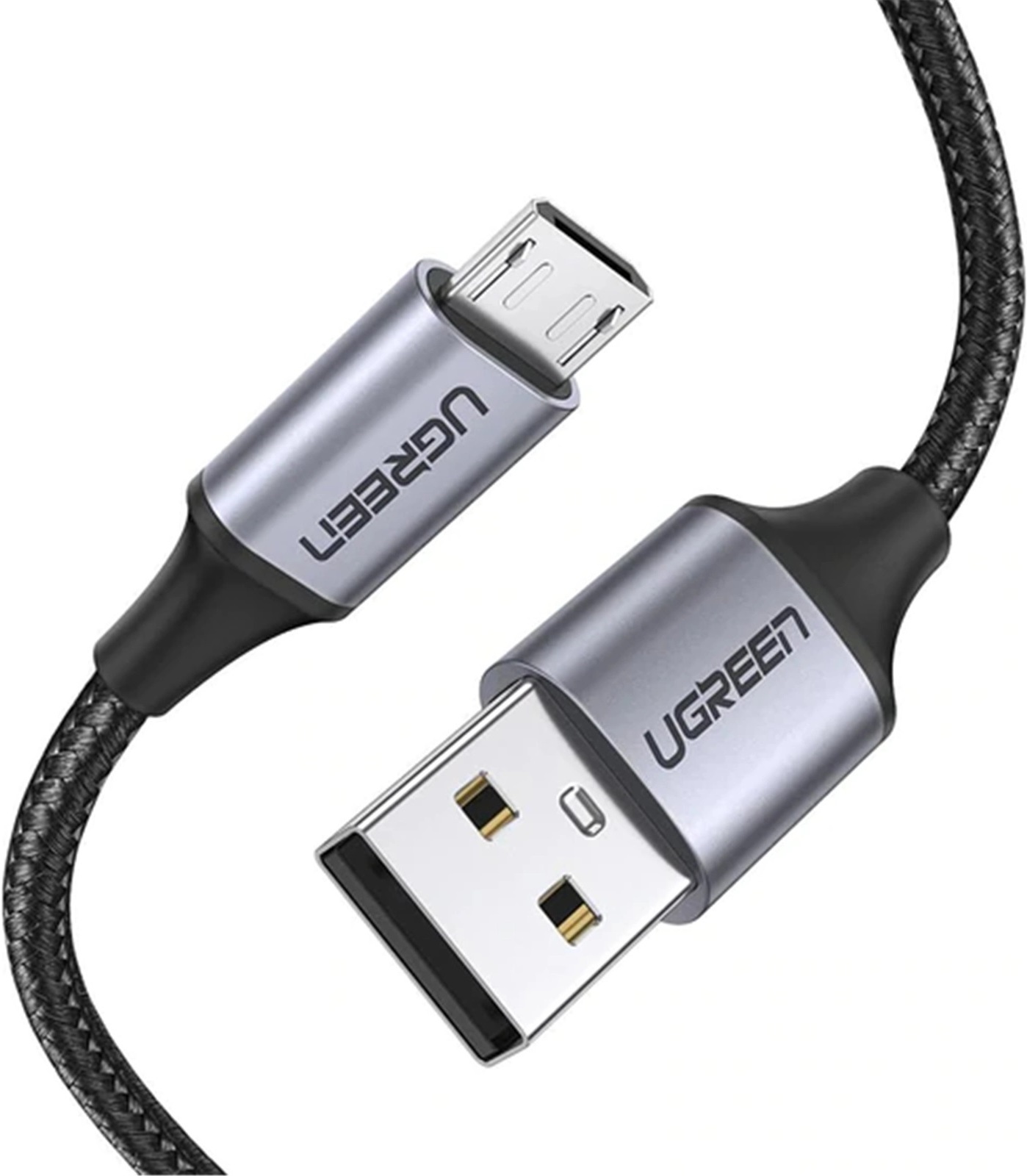 

Кабель UGREEN US290-60148, USB-A 2.0 to Micro USB, 2A, в нейлоновой оплётке, 2m, чёрный (ритейл упаковка)