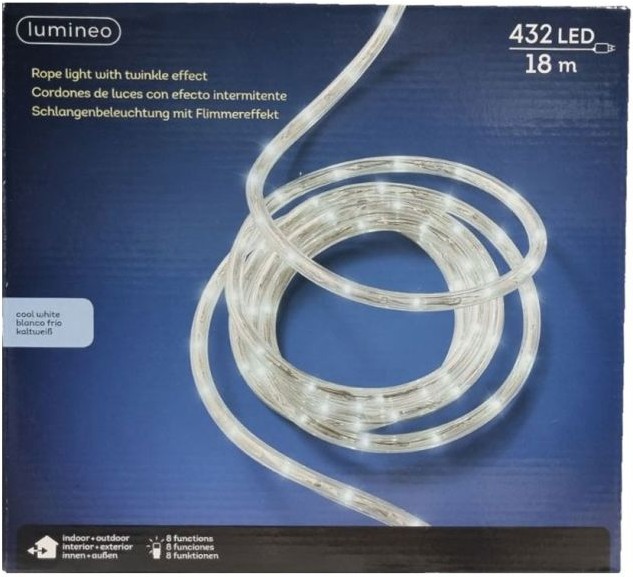 

Гирлянда светодиодная Lumineo 18 м 432 LED 492846 холодный белый