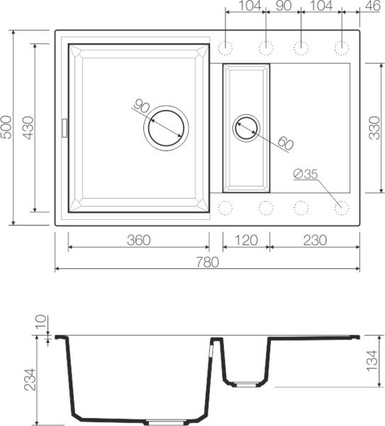 

Кухонная мойка Omoikiri Sakaime 78-2-BE (4993115), Sakaime 78-2-BE