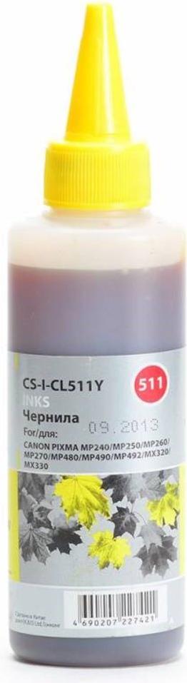 

Чернила CACTUS CS-I-CL511Y, Чернила CS-I-CL511Y 100мл
