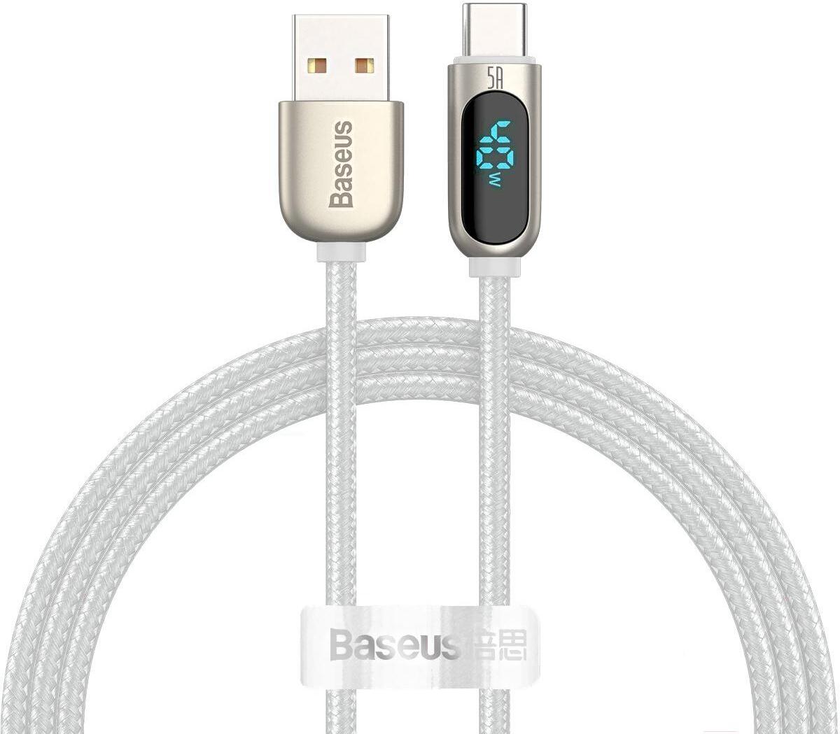 

Кабель для компьютера Baseus CATSK-02, Кабель Baseus CATSK-02 Display Fast Charging Data Cable USB to Type-C 5A 1m White