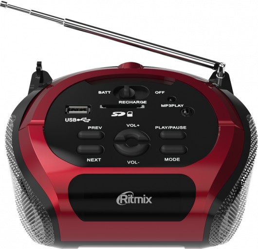 

Портативная аудиосистема Ritmix RBB-100BT Red, Портативная акустика Ritmix RBB-100BT Red