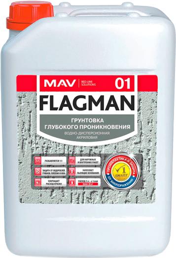 

Грунтовка MAV Flagman ВД-АК-01 5л бесцветный, Flagman ВД-АК-01 5л