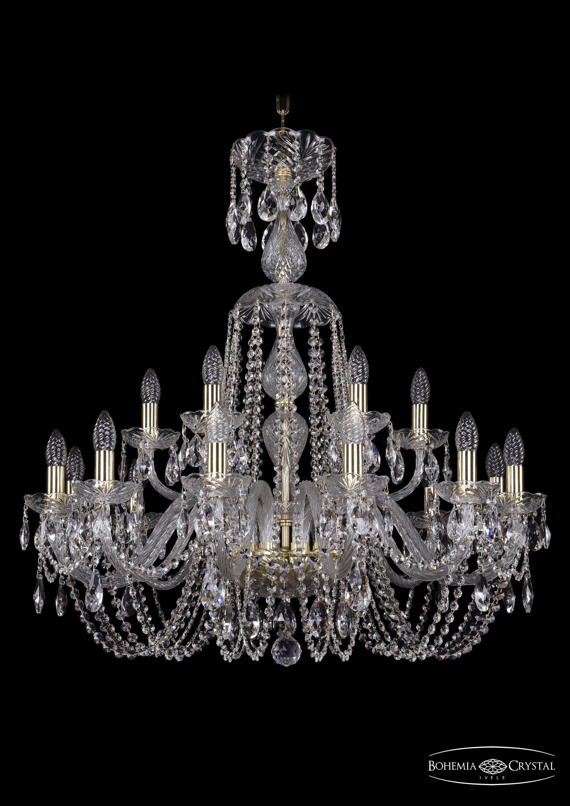 

Подвесная люстра Bohemia Ivele Crystal 1402/12+6/300/XL-90/G