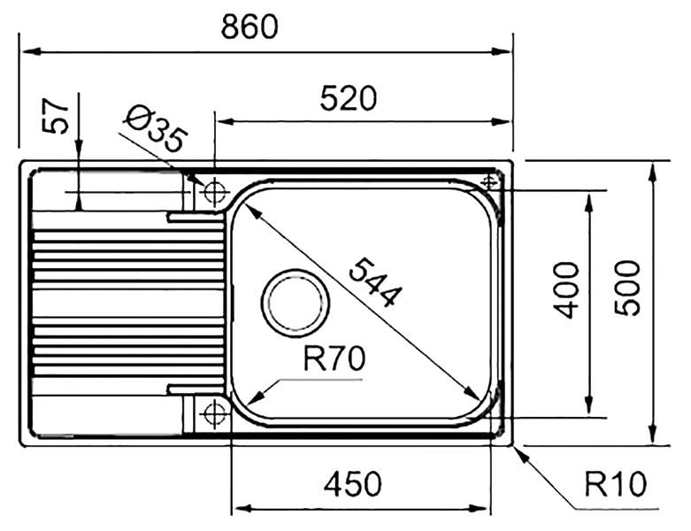 

Кухонная мойка Franke Smart SRX 611-86 XL [101.0368.321], Smart SRX 611-86 XL
