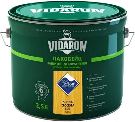 

Пропитка Vidaron Лакобейц L02 2.5л золотистая сосна