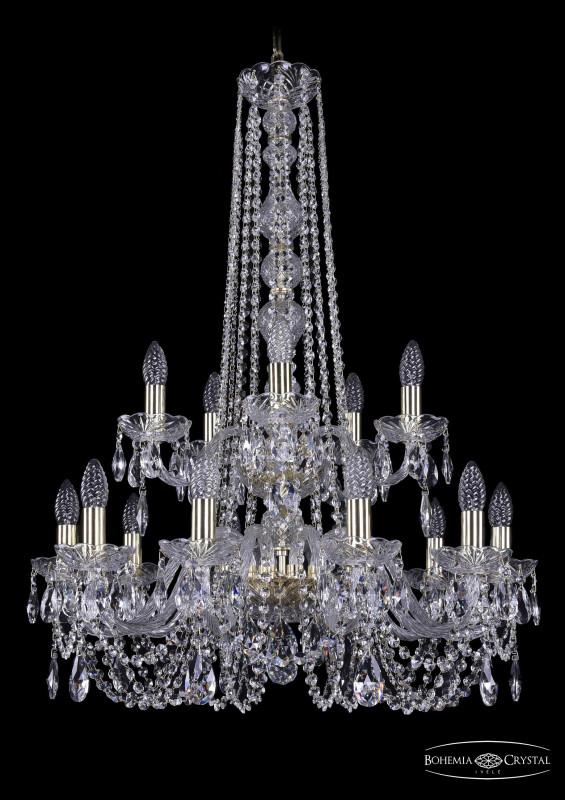 

Подвесная люстра Bohemia Ivele Crystal 1402/10+5/240/h-90/2d/G