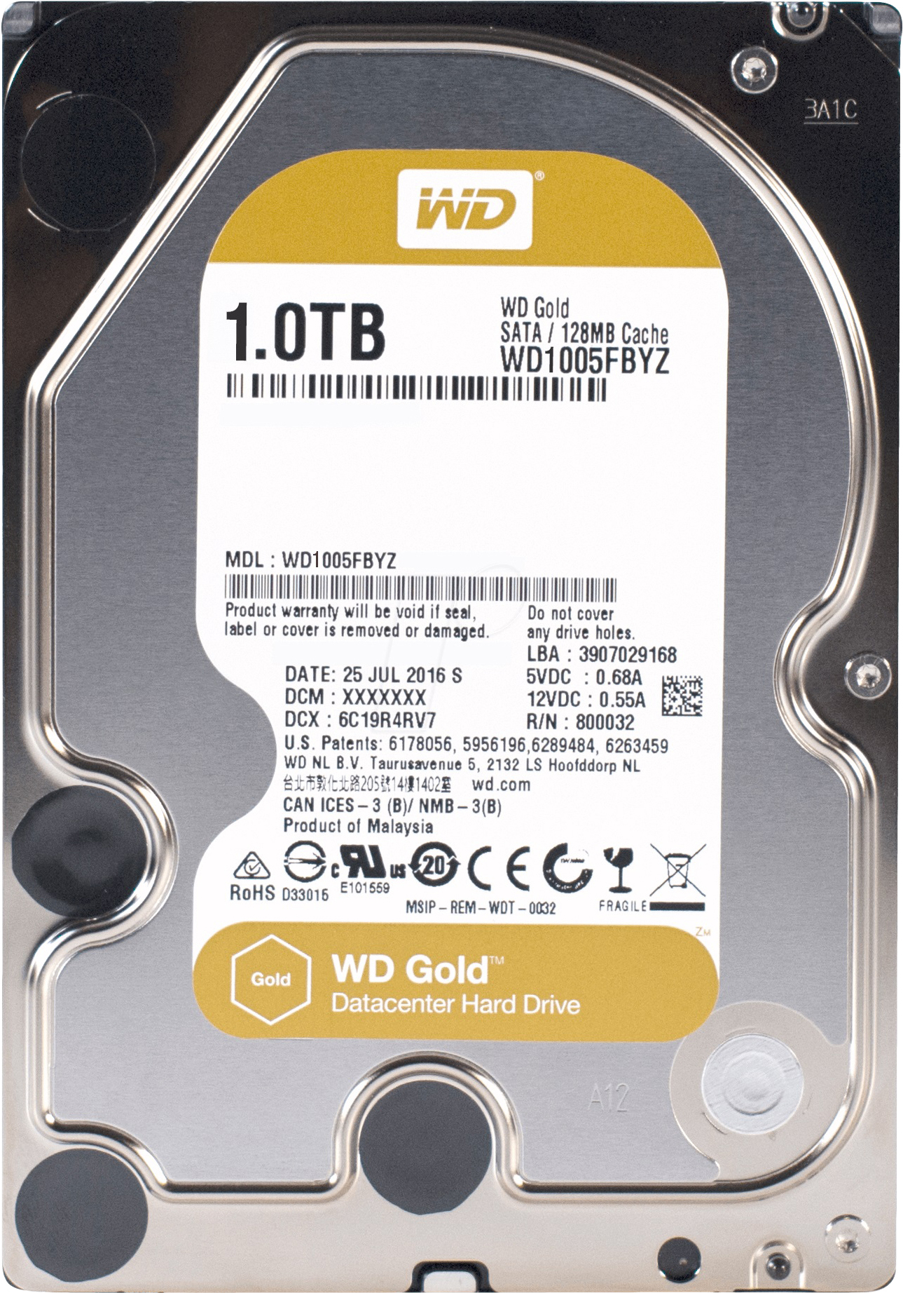 

Жесткий диск WD Gold 1TB WD1005FBYZ, Жесткий диск WD WD1005FBYZ