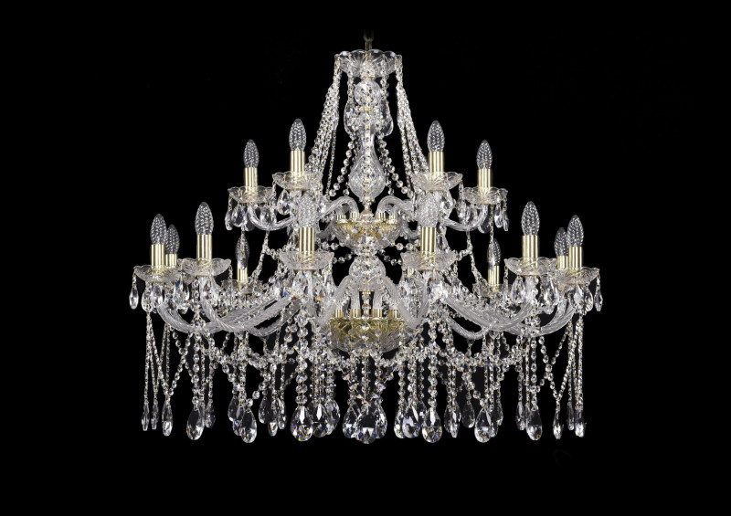 

Люстра подвесная Bohemia Ivele Crystal 1413/12+6/360/2d/G, Подвесная люстра Bohemia Ivele Crystal 1413/12+6/360/2d/G