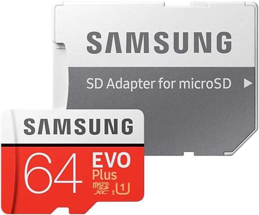 

Карта памяти Samsung 64GB EVO PLUS microSDXC Class 10, UHS-l SD адаптер [MB-MC64HA/RU], 64GB EVO PLUS microSDXC Class 10, UHS-l SD адаптер