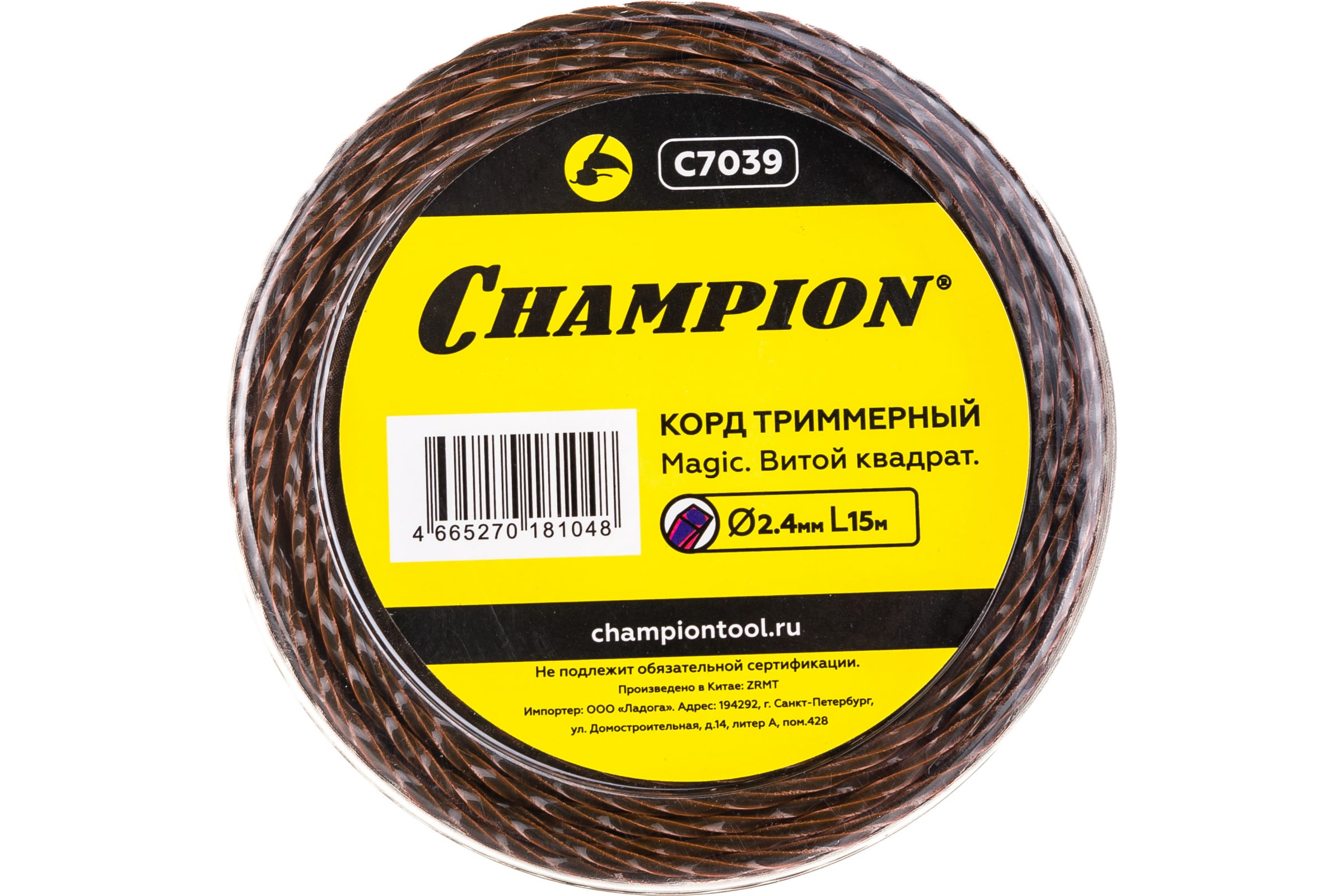 

Корд для триммера Champion Magic 2.4мм*15м витой квадрат (C7039)