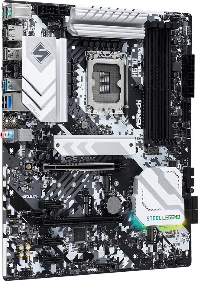 

Материнская плата ASRock H670 STEEL LEGEND, Материнская плата ASRock H670 Steel Legend