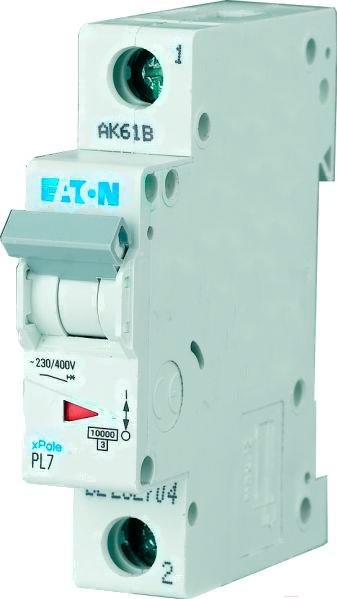 

Выключатель Eaton PL7 1P 4А С 10кА 1М [262700], PL7 1P 4А С 10кА 1М