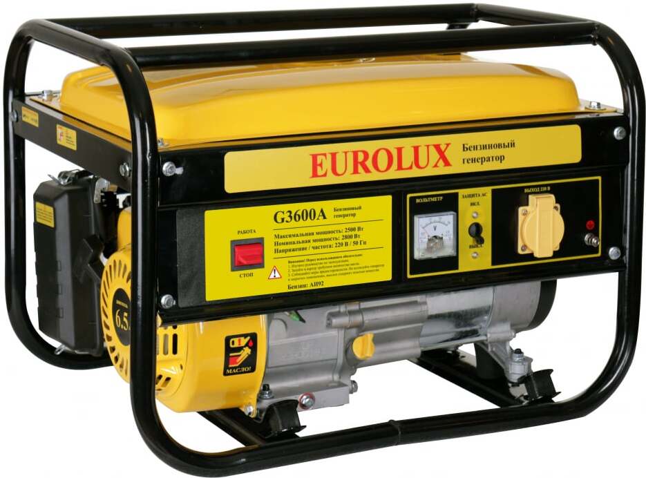

Электрогенератор EUROLUX G3600A [арт, 64/1/37], Бензиновый генератор Eurolux G3600A