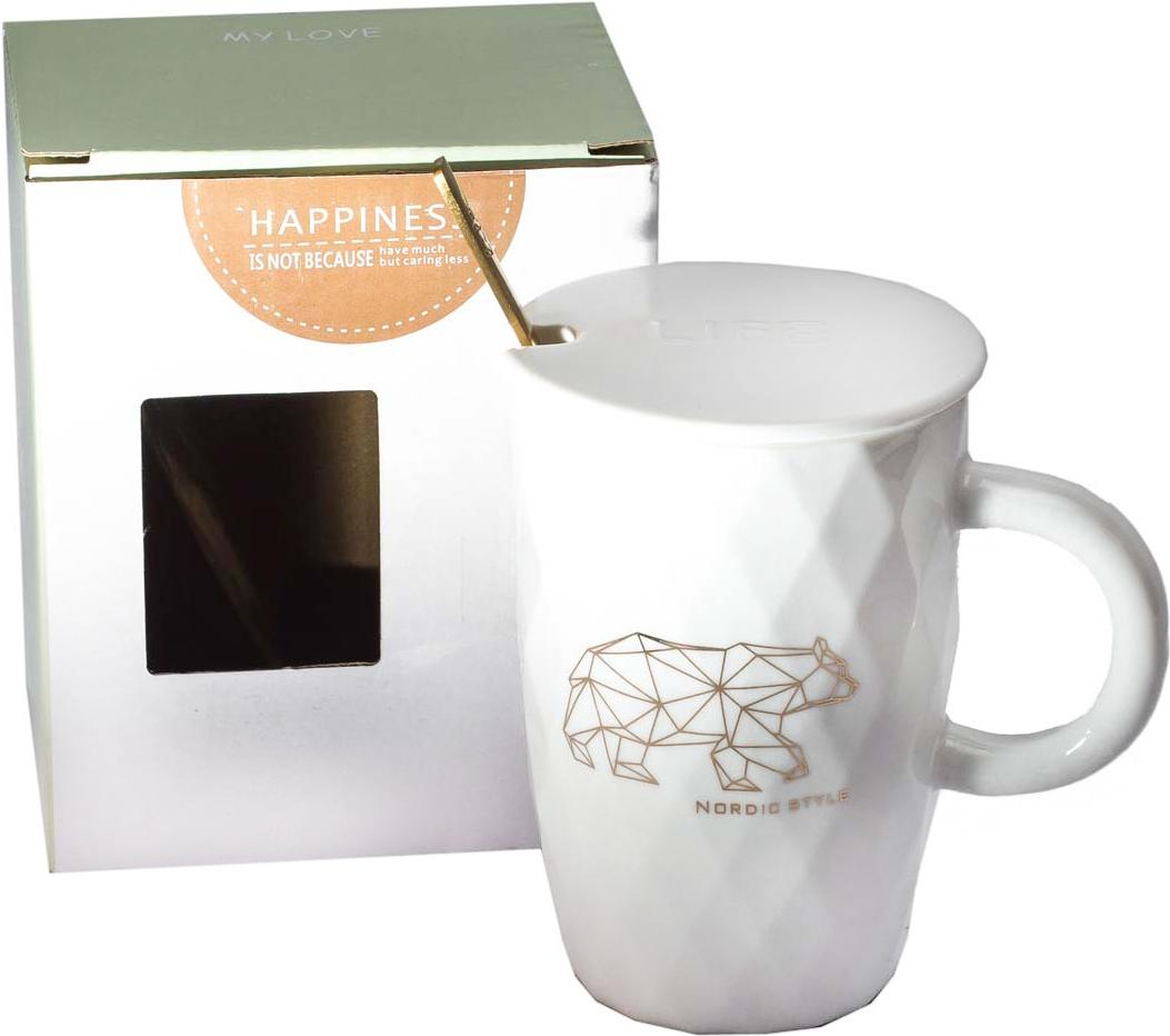 

Кружка с ложкой Мон Ами MUG-192 с крышкой 390мл, MUG-192 с крышкой 390мл