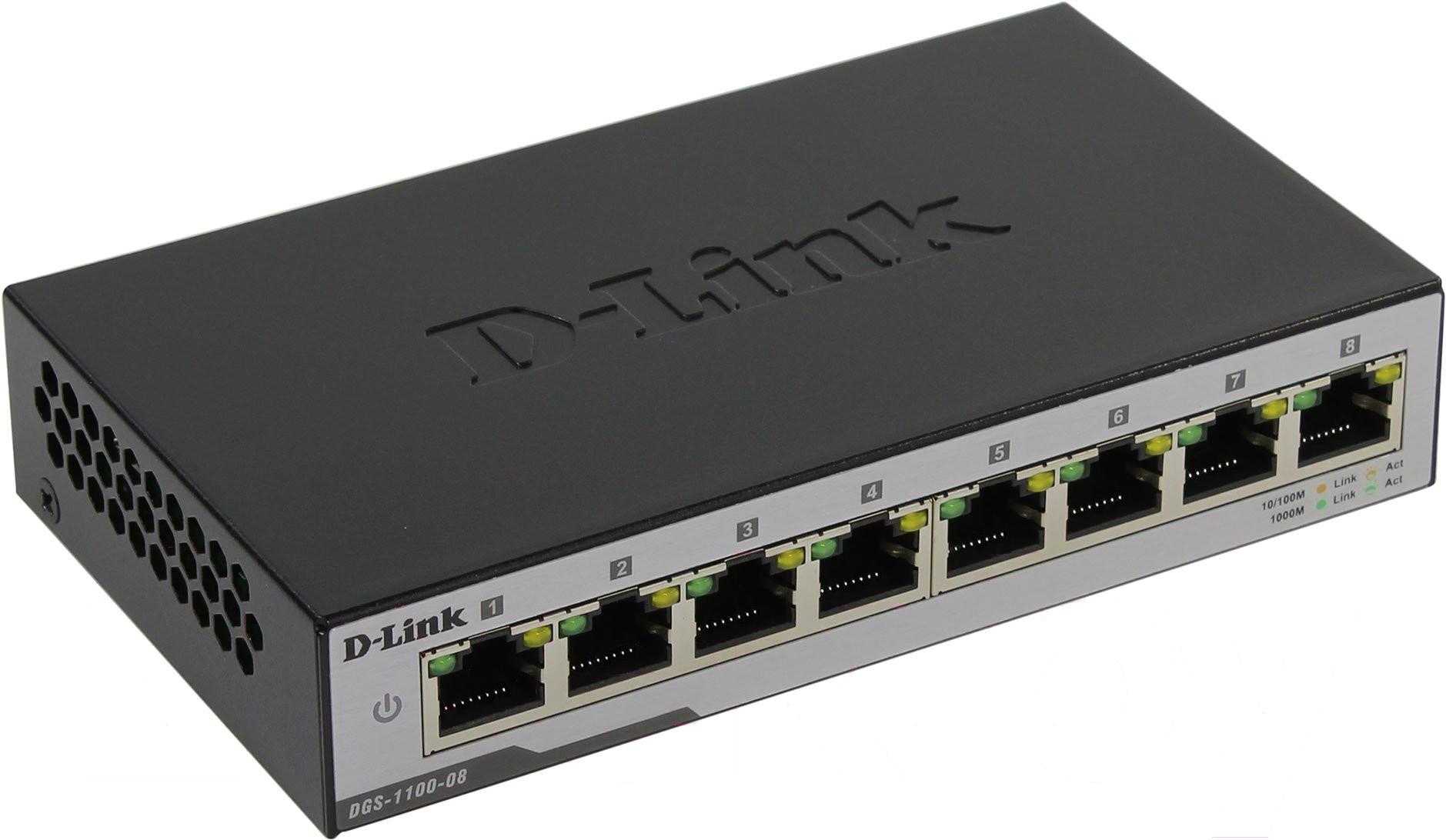 

Коммутатор D-Link 8 10/100/1000Base-T PoE ports, Smart Gigabit Ethernet switch OK [DGS-1100-08P/B1A], DGS-1100-08P/B1A