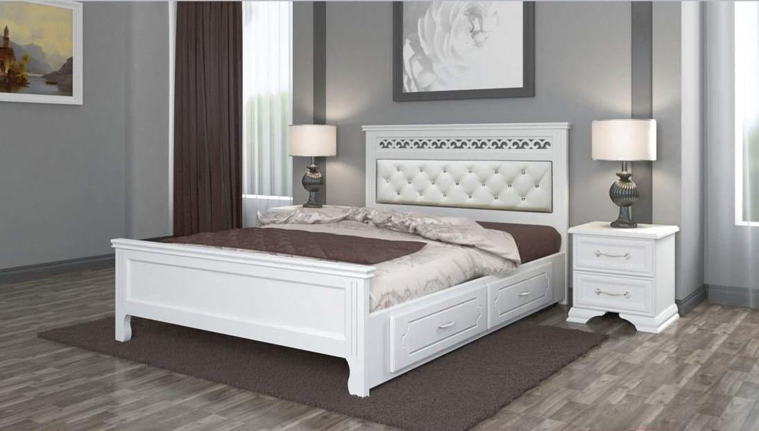 

Кровать Bravo Грация 140x200 с ящиками белый античный, Грация 140x200 с ящиками