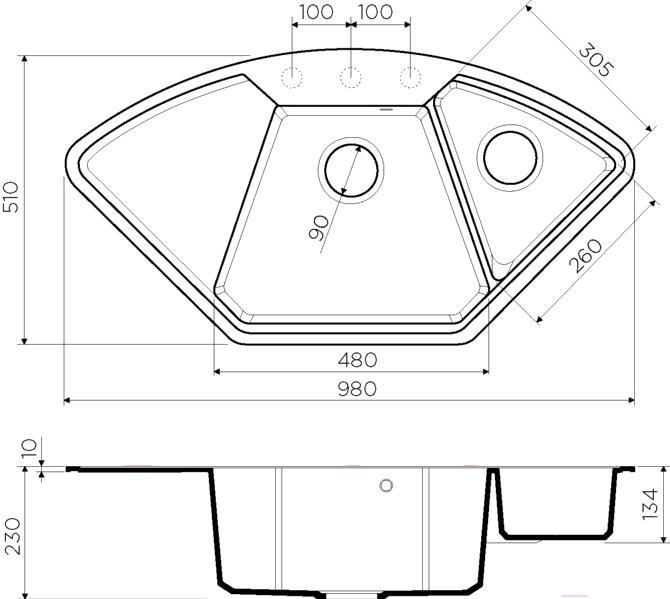 

Кухонная мойка Omoikiri Yonaka 98-C-DC темный шоколад [4993715], Yonaka 98-C-DC
