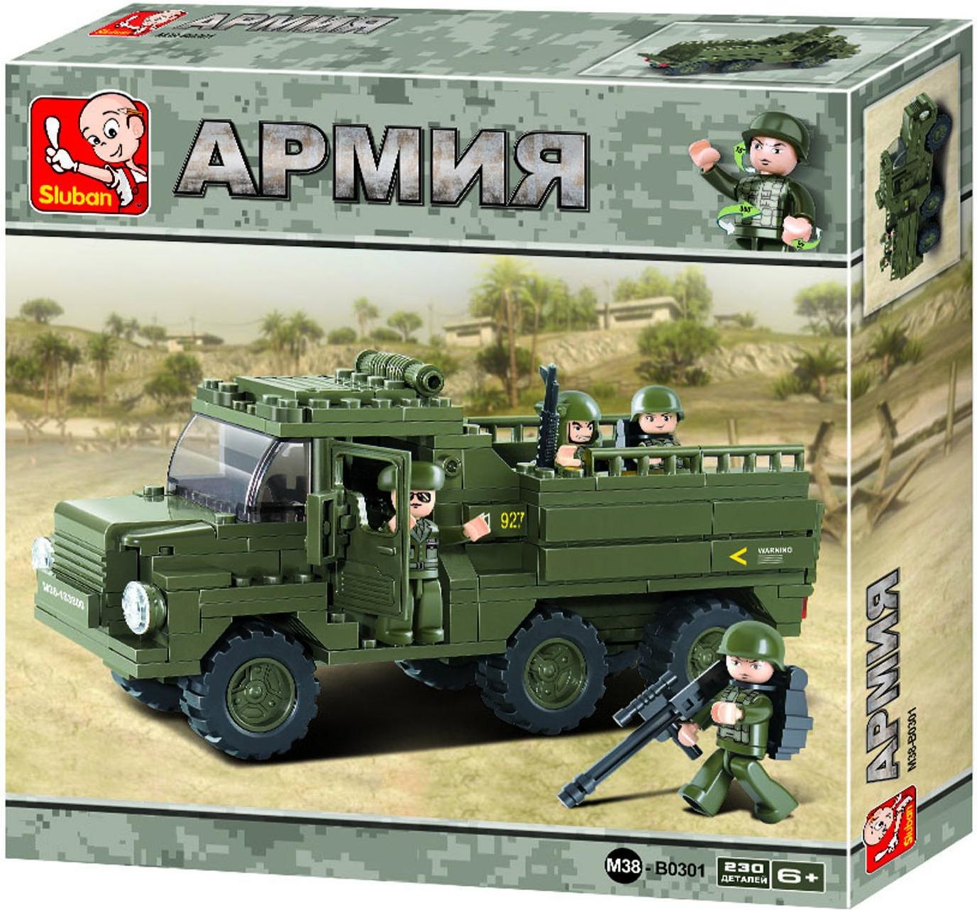 

Конструктор Sluban Армейский грузовик [M38-B0301], Конструктор Sluban M38-B0301 Армейский грузовик (230 деталей)