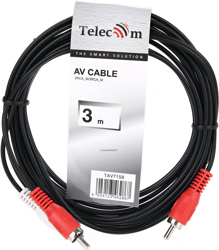 

Аудио кабель Telecom TAV7158-3M черный, Кабель Telecom TAV7158-3M черный