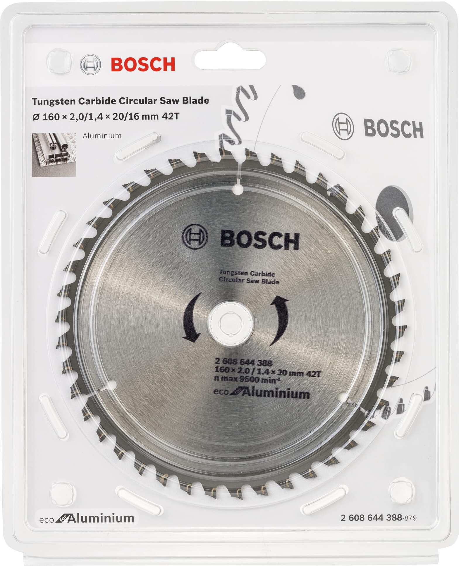 

Диск пильный Bosch 2.608.644.388, Bosch Eco 160-20/16 Aluminium 42зуб. 2.608.644.388