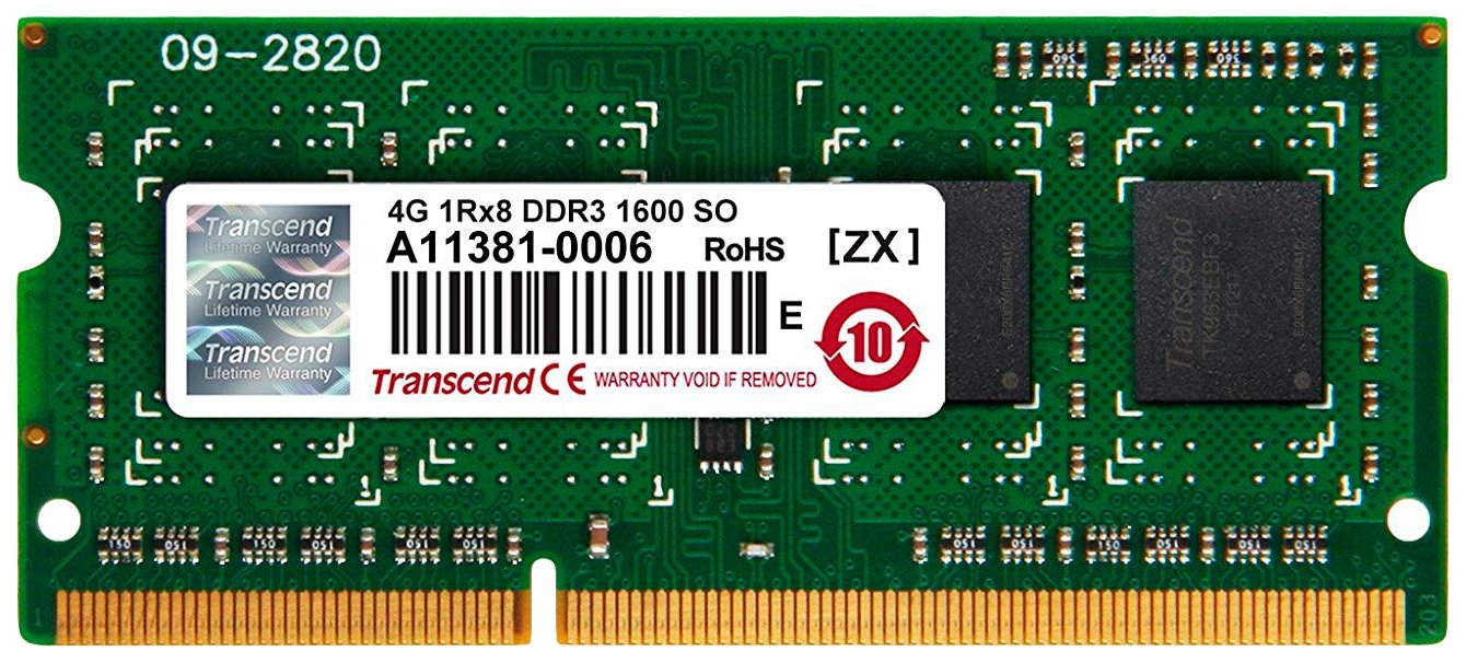 

Оперативная память Transcend 4GB JM1600KSH-4G, 4Gb DDR-III 1600Mhz SO-DIMM