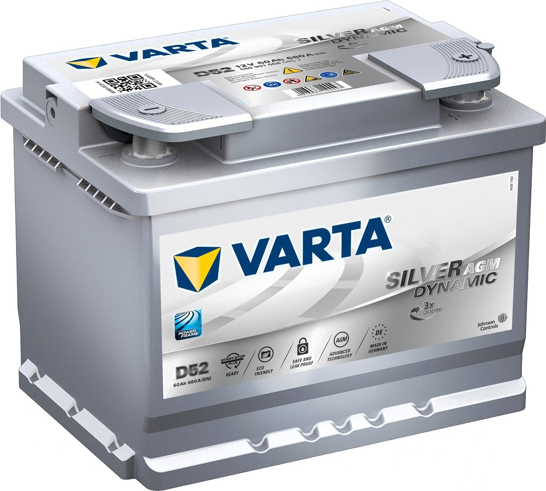 

Аккумулятор Varta Silver Dynamic AGM 60 А/ч [560901068], Аккумулятор Varta Silver Dynamic AGM 60 А/ч 560901068