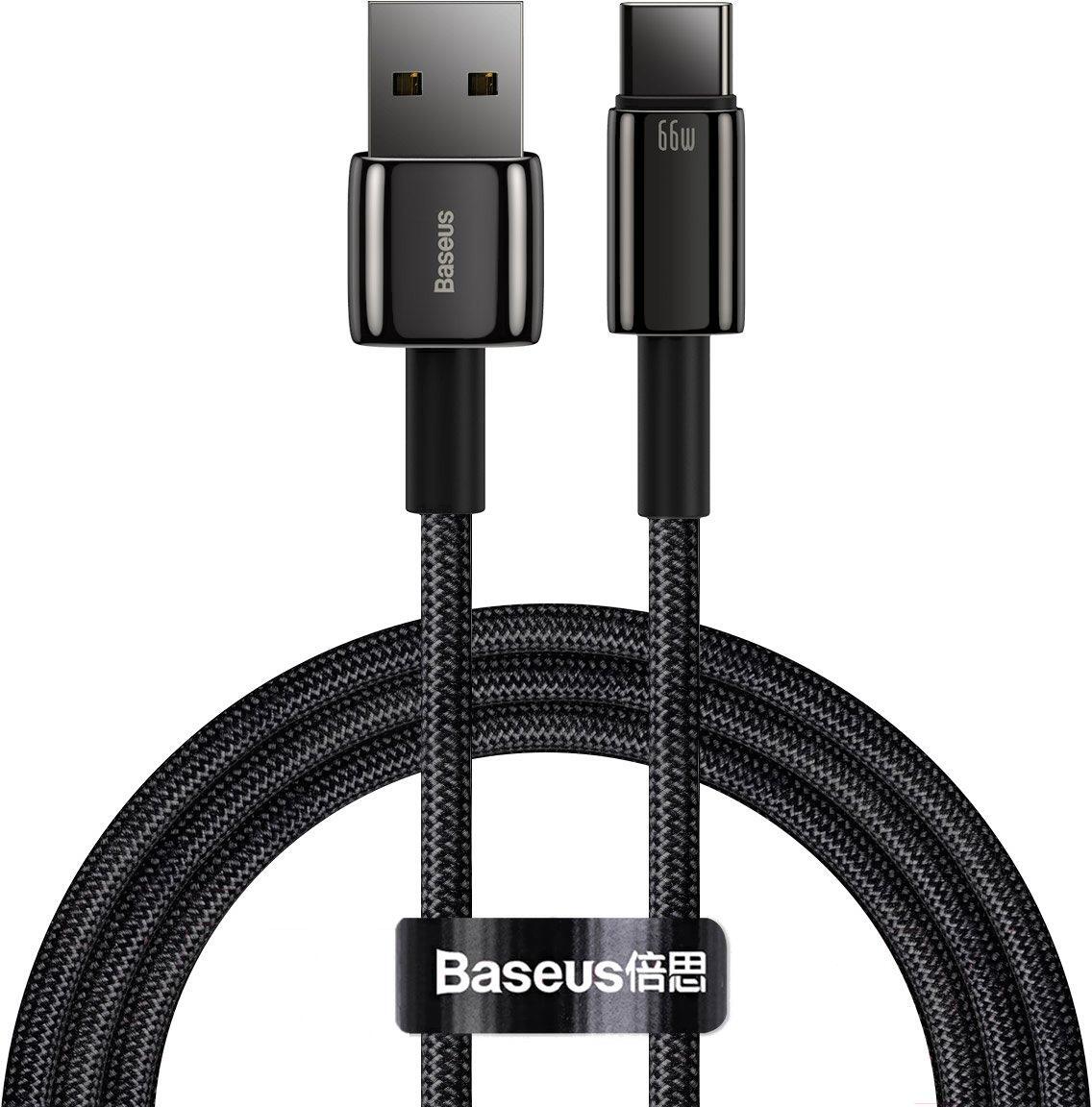 

Кабель для компьютера Baseus CATWJ-B01, Кабель Baseus CATWJ-B01 Tungsten Gold Fast Charging Data Cable USB to Type-C 66W 1m Black (Baseus Tungsten Gold Fast Charging Data Cable USB to Type-C 66W 1m Black (CATWJ-B01))