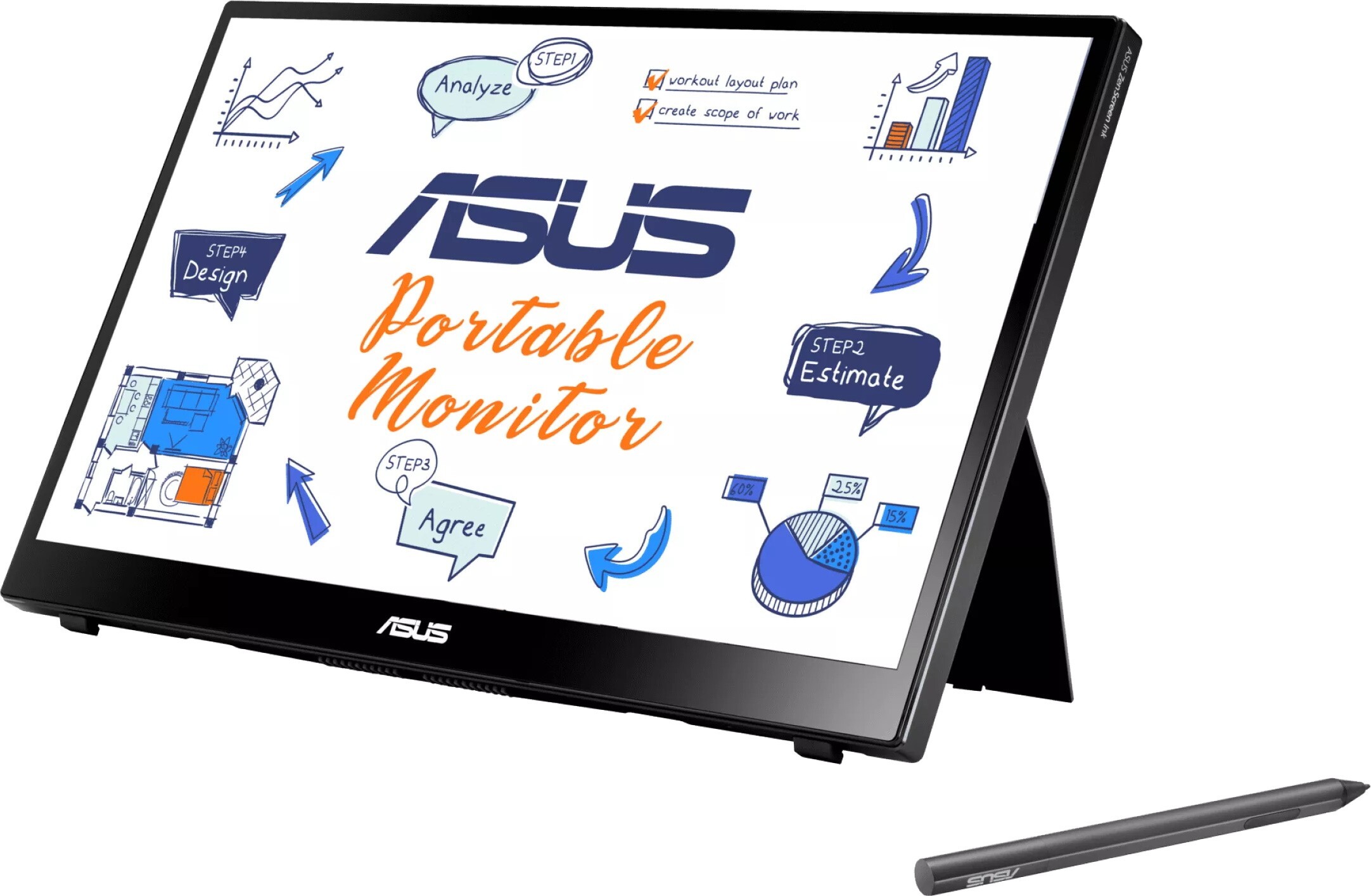 

Монитор Asus ZenScreen Ink MB14AHD черный (90LM063V-B01170)