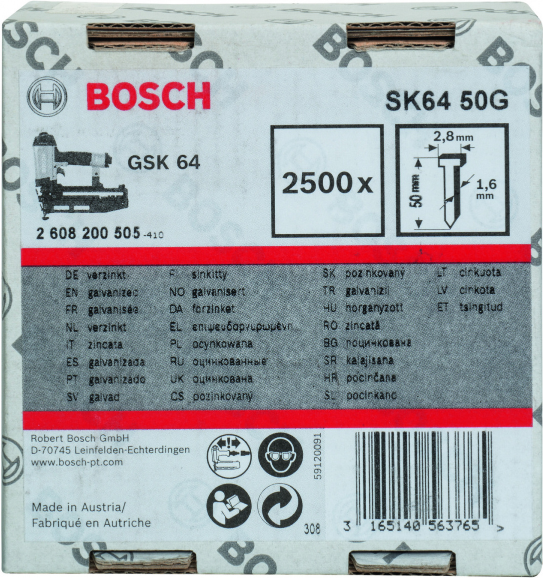 

Bosch Штифт с потайной головкой для GSK64 2500 шт [2.608.200.505], Bosch Штифт с потайной головкой для GSK64 2500 шт 2.608.200.505