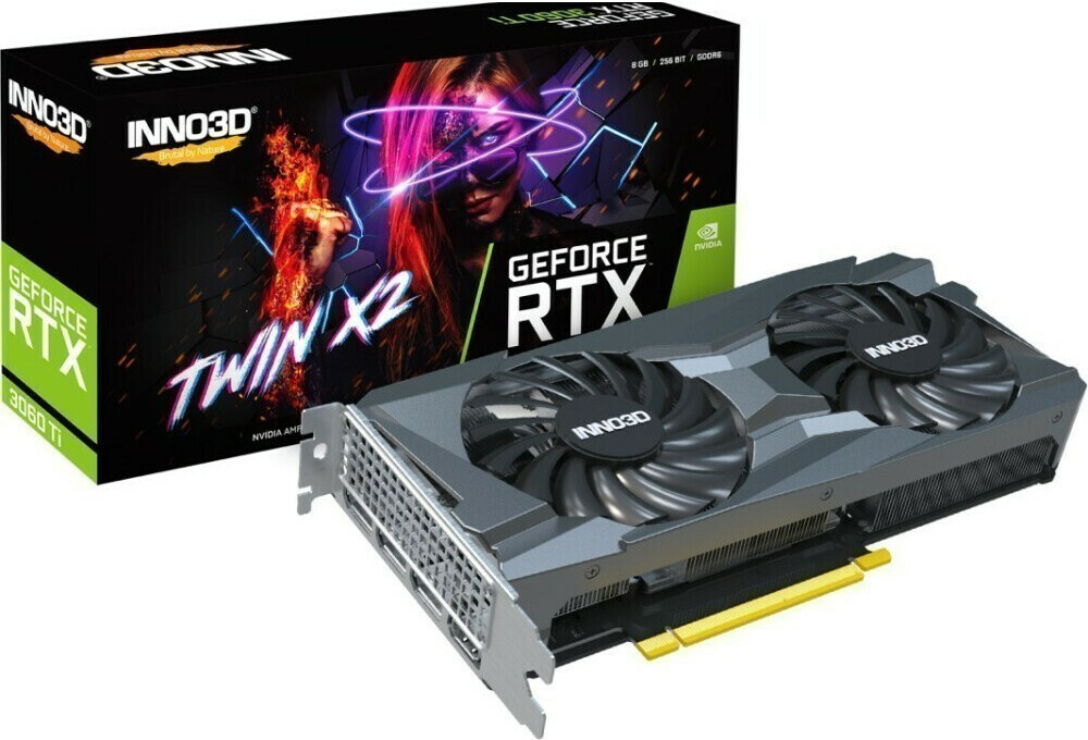 

Видеокарта Inno3D GeForce RTX 3060 Ti Twin X2 LHR (N306T2-08D6-119032DH)