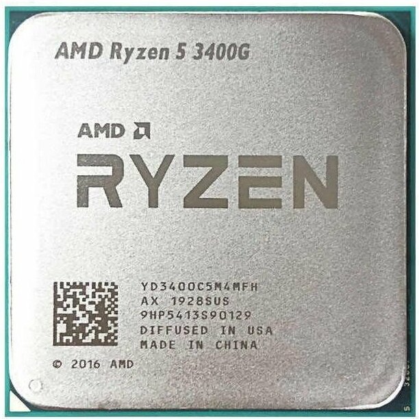 

Процессор AMD Ryzen 5 3400G [YD3400C5M4MFH], Процессор AMD Ryzen 5 3400G (Oem) / AMD Ryzen 5 3400G APU RX Vega 11 (Oem)