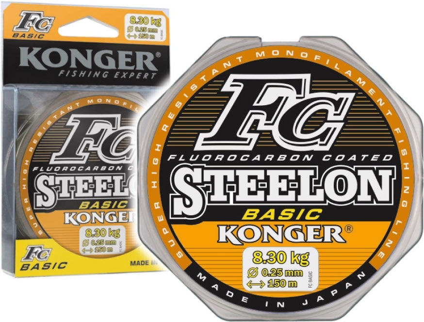 

Монофильная леска KONGER STEELON FC BASIC 150 м 0,18 мм [232150018], Леска монофильная KONGER STEELON FC BASIC 150 м 0,18 мм 232150018