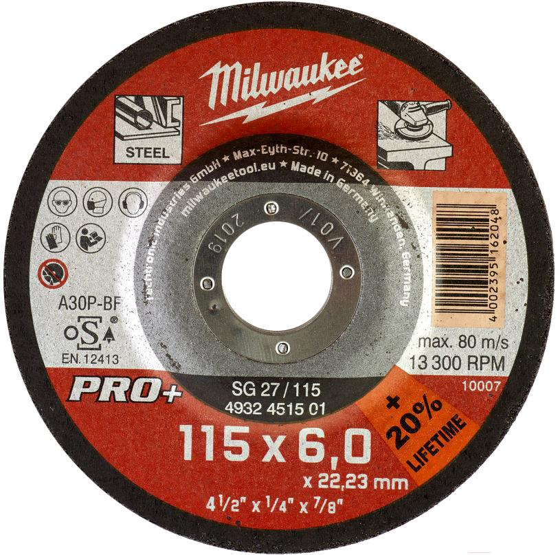

Отрезной круг Milwaukee SG 27/115 4932451501, 115мм/6мм SG 27/115