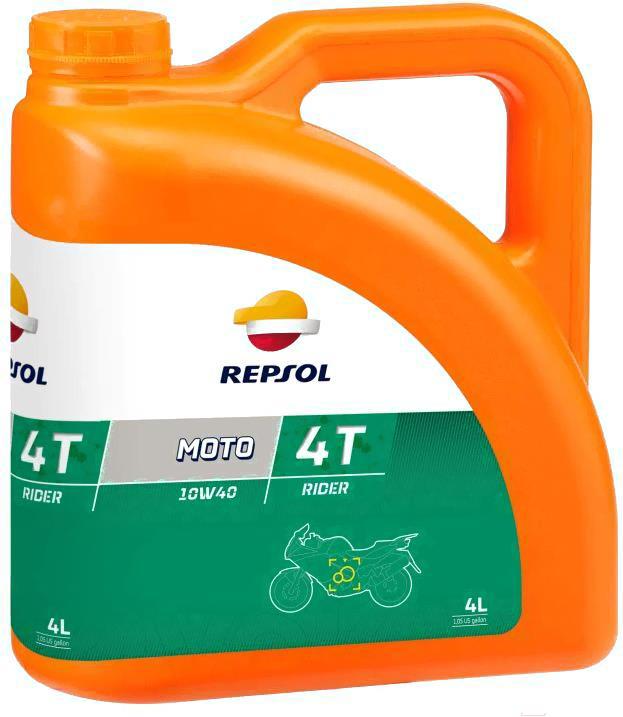 

Моторное масло Repsol Moto Rider 4T 10W40 4л [RP165N54], Moto Rider 4T 10W40 4л