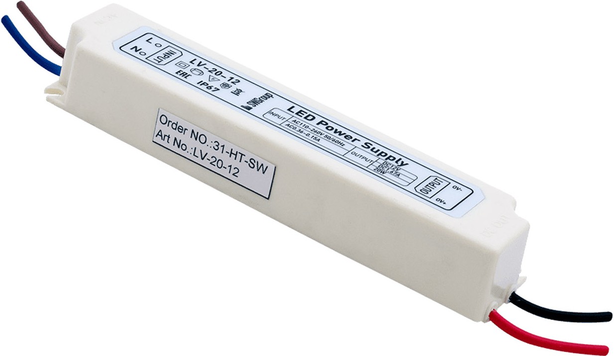 

SWG Блок Питания для ленты IP 67 пластик 20 W, 12V [LV-20-12], Блок питания SWG Блок Питания для ленты IP 67 пластик 20 W, 12V LV-20-12