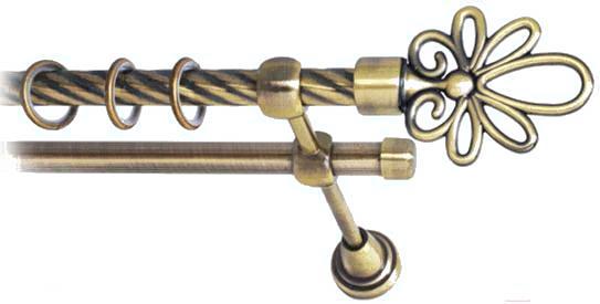 

Карниз Lm Decor Астра 170 2р витой 3.2м антик, Астра 170 2р витой 16мм 3.2м