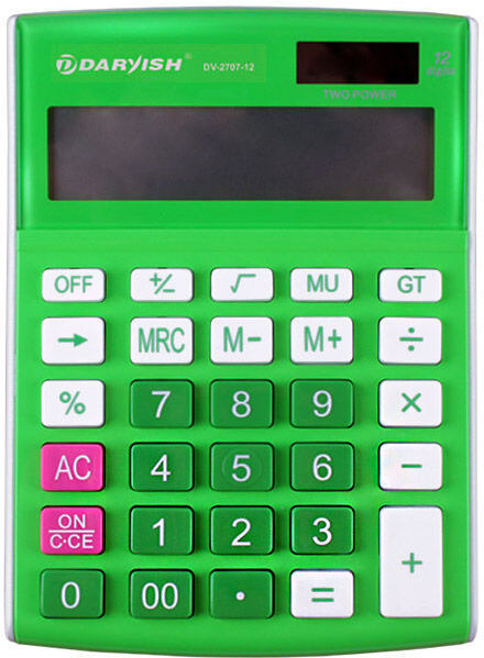 

Калькулятор настольный Darvish зелёный DV-2707-12N