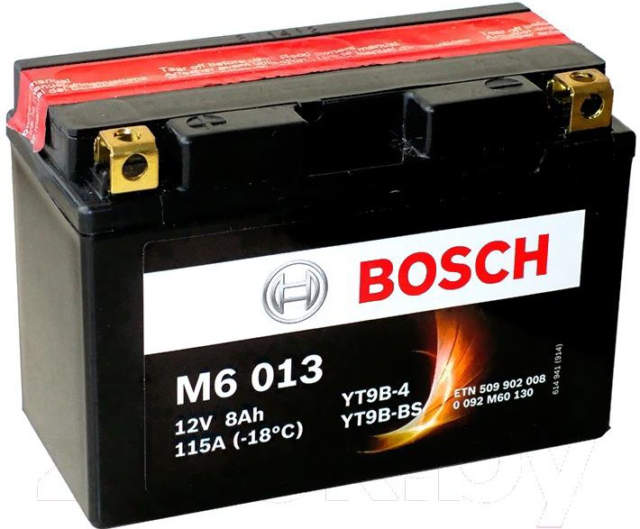 

Аккумулятор Bosch M6 YT9B-4/YT9B-BS 509902008 8 А/ч