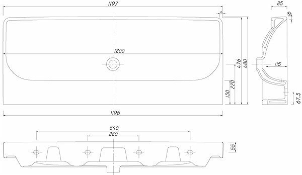 

Умывальник Kolo Traffic 120 L91020000 без отверстия, Traffic 120 без отверстия