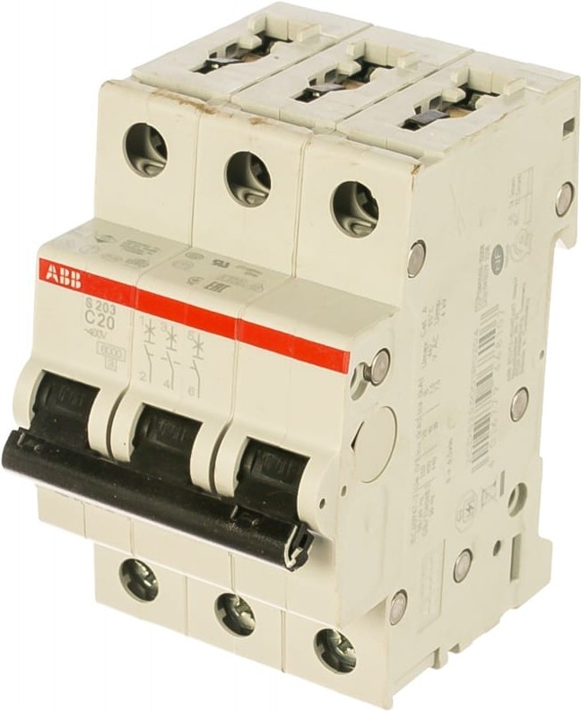 

Выключатель ABB S 203 3P С 20А 6кА 3M [2CDS253001R0204], Выключатель ABB S 203 3P С 20А 6кА 3M 2CDS253001R0204