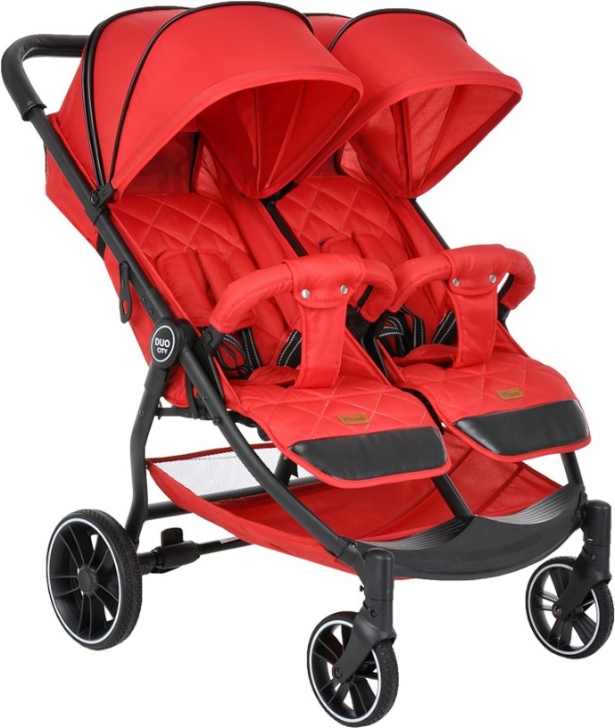 

Коляска детская Pituso Duocity для двойни прогулочная красный (Т1 Red/PU)