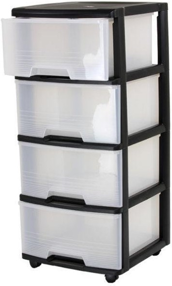 

Комод Keter Drawer System 4X20L (прозрачный/черный)